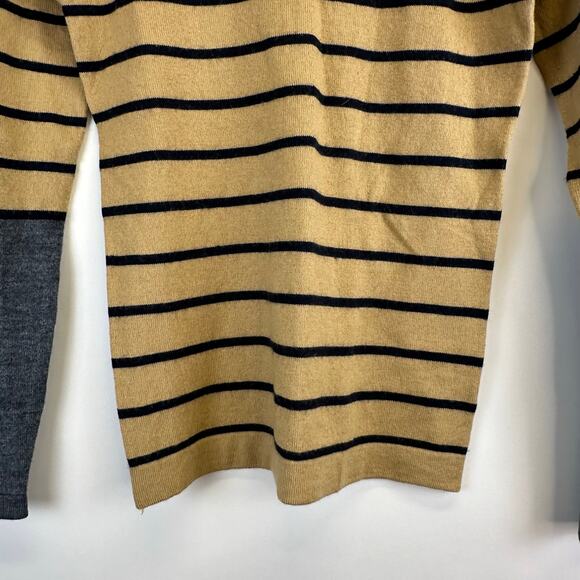 The Limited Brown Striped Wool Blend Crew Neck Long Sleeve Sweater Wmns Size XS - Picture 8 of 14